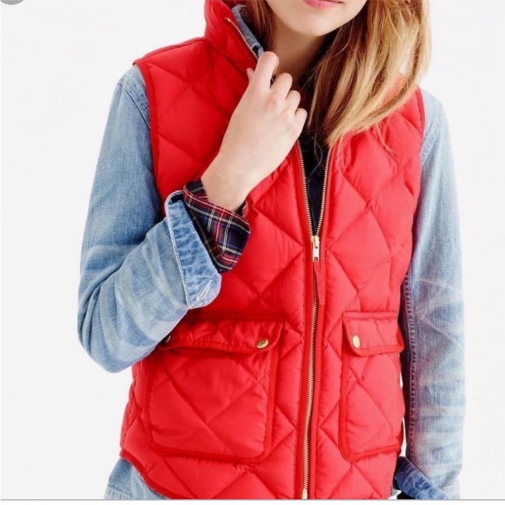 J. Crew Vibrant Pink Excursion Quilted Vest